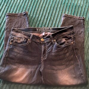 Hydraulic Deep Indigo Denim crop Jeans